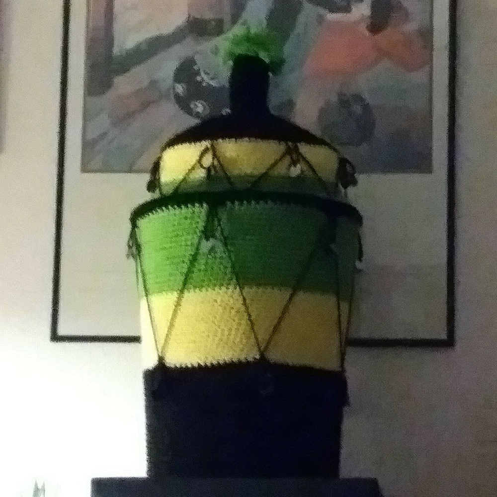 Jamaican flag colored storage basket